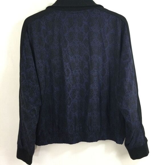 Athleta Women Brooklyn Bomber Track Python Print Full Zip Jacket Blue Sz XLarge - Picture 5 of 10